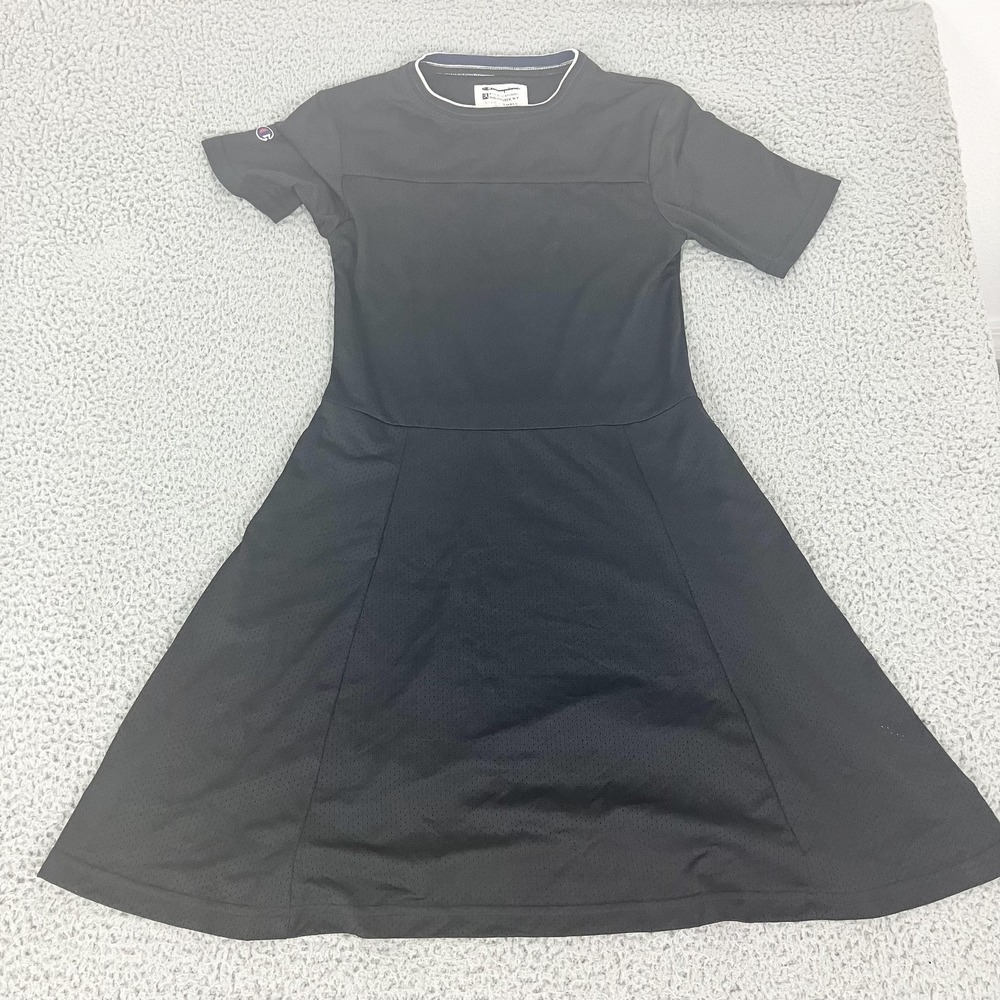 Champion Wood Wood Dress Womens Small Black Mesh Fit & Flare C.W.W. Logo